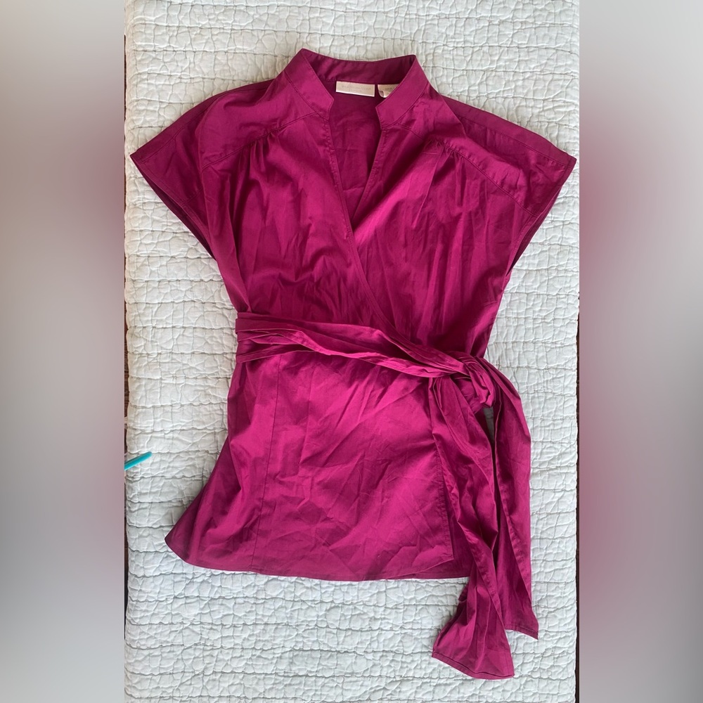 Worthington Magenta Wrap Blouse